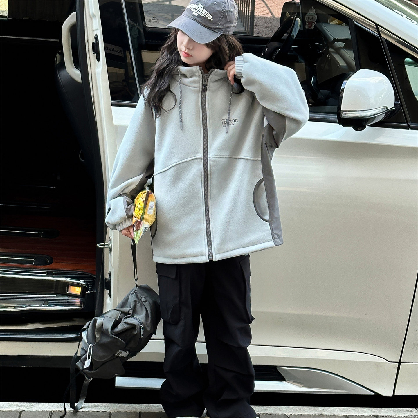 女童外套秋冬2025新款儿童韩版洋气加绒加厚上衣中大童奥利绒卫衣