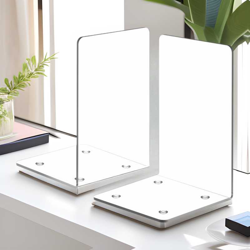 现货透明亚克力书立架加厚L型创意简约学生桌面书本收纳挡板