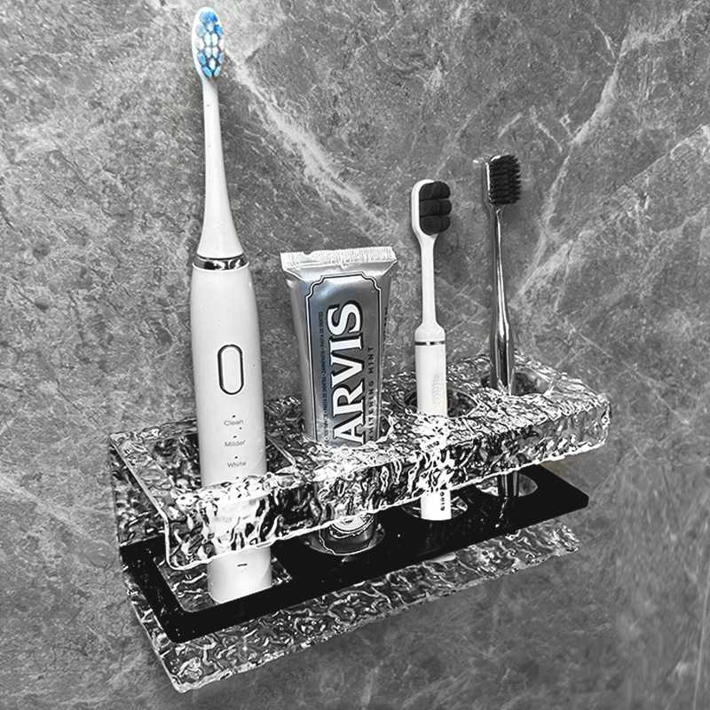 电动牙刷架子置物架家庭浴室卫生间多功能牙膏沥水亚克力收纳架子