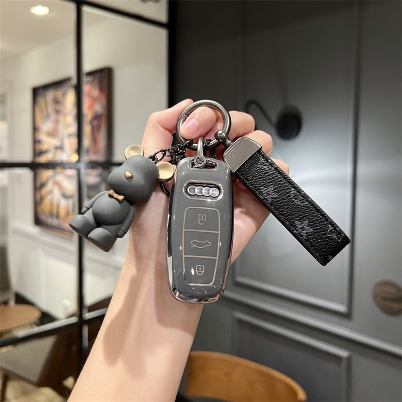 适用22款奥迪A6L A7 A8 A3L车钥匙套Q2L Q3 Q5L壳Q7包A4L卡通