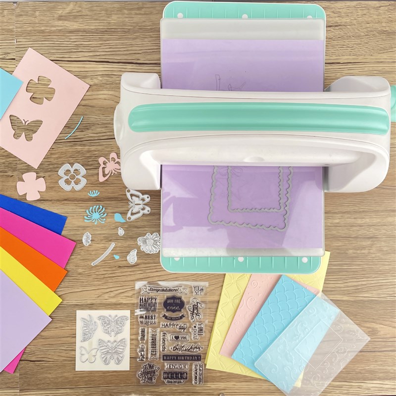 A4手摇式可折叠压花机  手账diy手工贺卡制作 碳钢刀模压花纸艺机