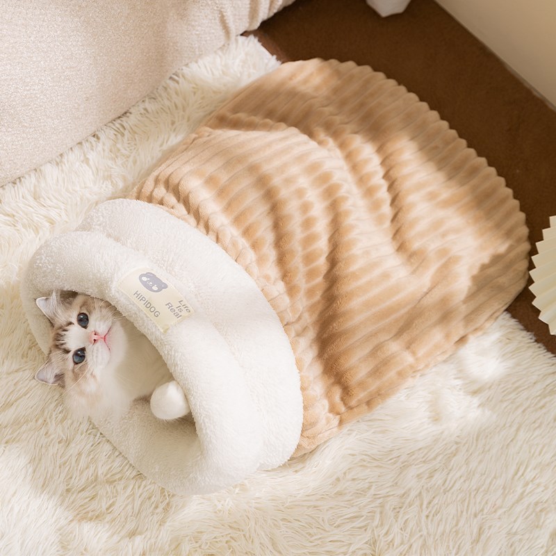 睡袋猫窝猫咪冬天钻被子猫袋子幼猫冬季保暖猫睡垫猫隧道猫床