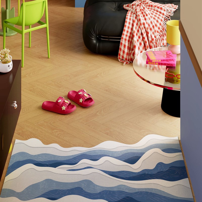 海浪异形入户门地垫进门门口玄关p可擦免洗地毯可裁剪门垫