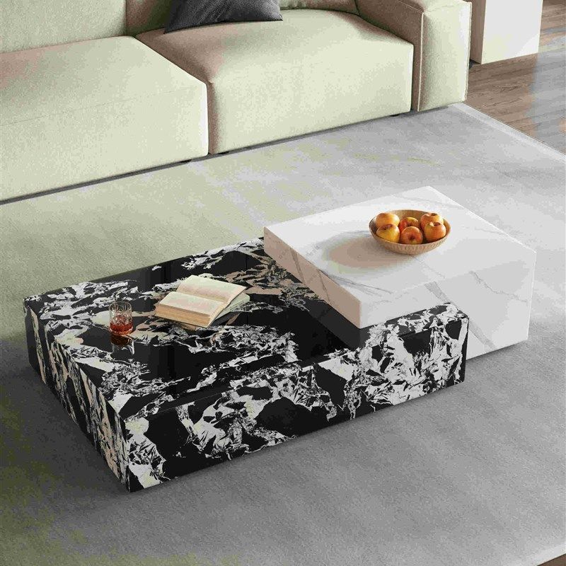 轻奢茶几款岩板方形组合客厅家用,住宅家具,茶几,淘宝优惠券,粉丝福利购,淘宝优惠卷