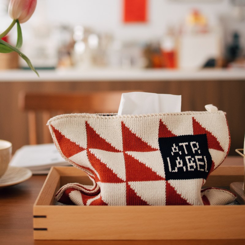 半宅复古针织纸巾袋收纳包家居饰品客厅茶几纸巾套棉绳布艺抽纸盒