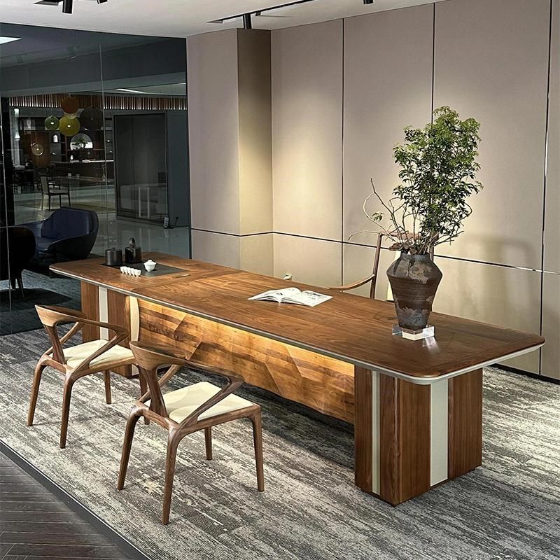 新中式黑胡桃木茶桌新款高端实木茶台办公桌茶桌一体两用,住宅家具,家用茶台/茶桌,淘宝优惠券,粉丝福利购,淘宝优惠卷