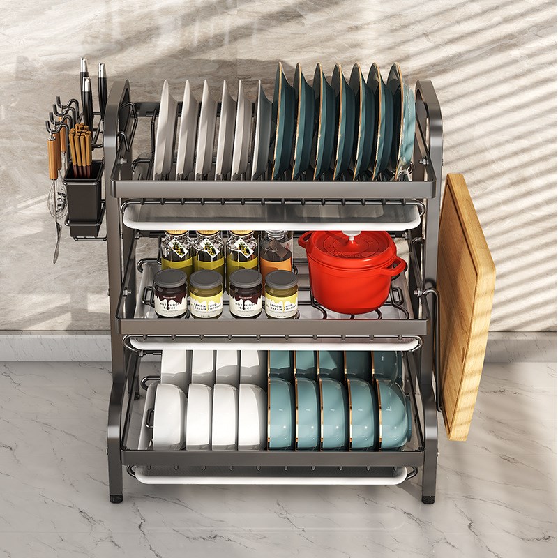 Iron Dish Drying Rack Drainboard Dish Drainers Knife Slots