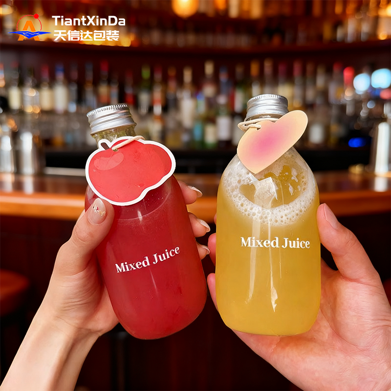 网红饮料果汁简约绿色塑包