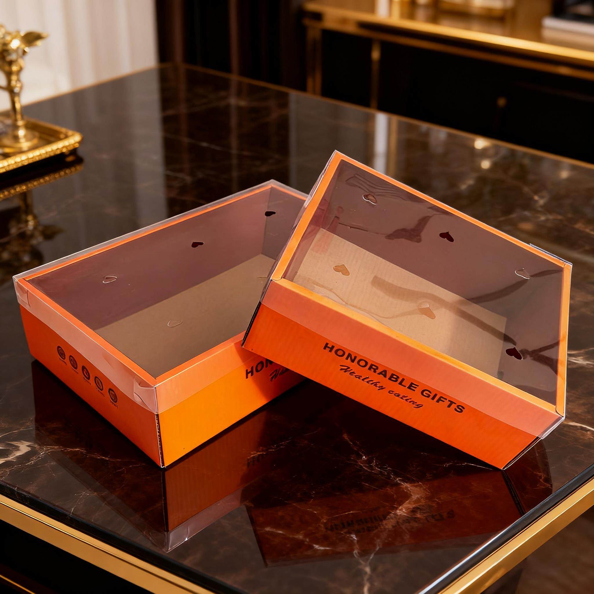 3斤8斤10斤15斤中秋礼盒橙色加高透明盖水果礼盒包装盒纸箱包邮