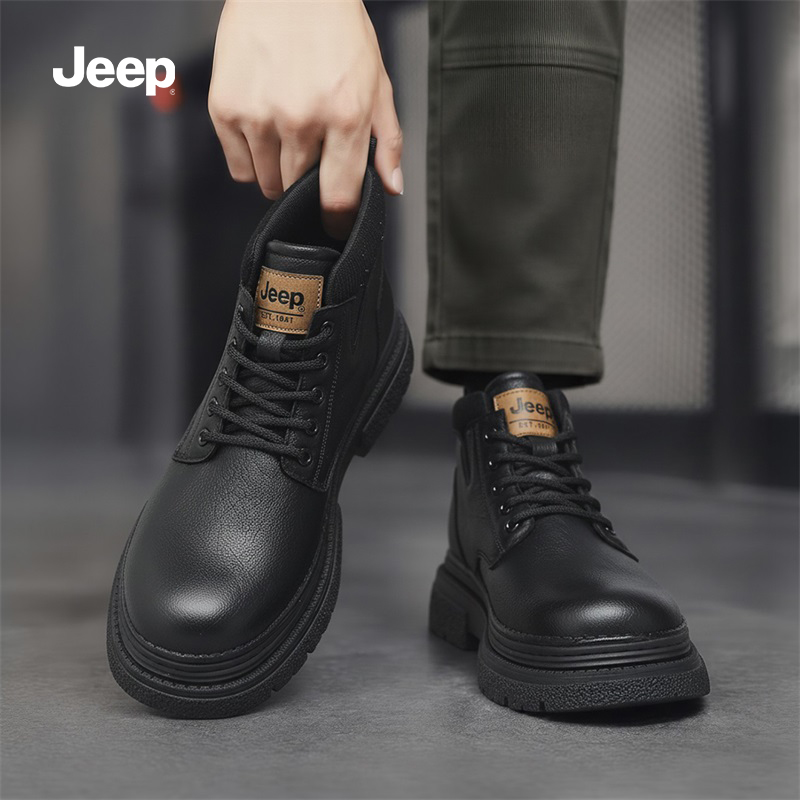 JEEP吉普男鞋马丁靴2025新款真皮靴休闲时尚百搭款男鞋