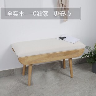 侘寂风实木长条凳子床尾凳创意风化木长凳卧室化妆凳北欧餐桌凳
