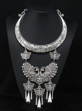 少数民族风项圈手工特色侗族苗银项链复古舞蹈演出贵州苗族配饰女