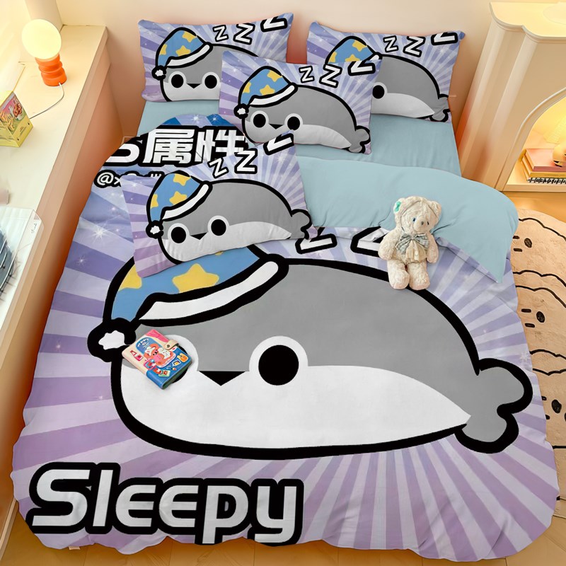 搞怪萨卡班甲鱼表情床单全棉儿童学生单人床上用品