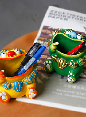 狮三百小摆件桌面装饰品收纳家居客厅玄关送元旦礼物