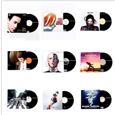 寸黑胶唱片古收乐古董典藏珍品原声留声机碟可片播放可装饰