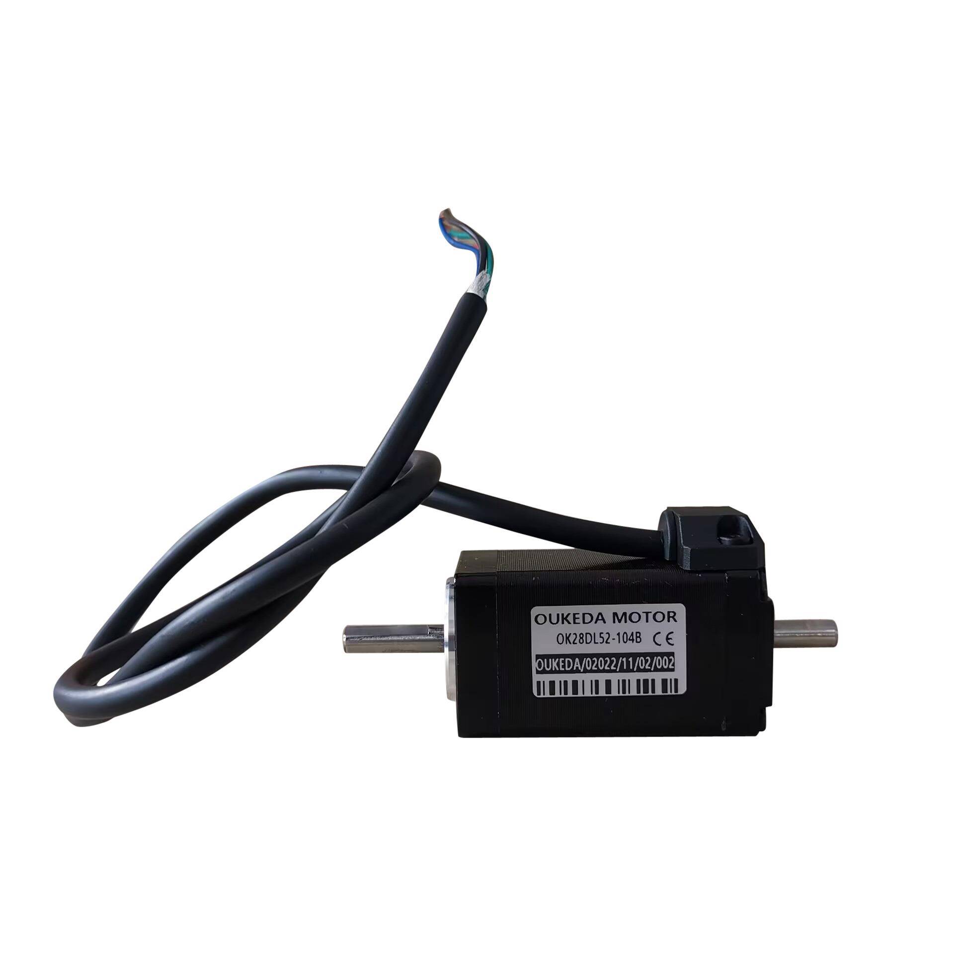 双轴28步进电机28二相电机双出轴1.9度高柔线机身长33/521A