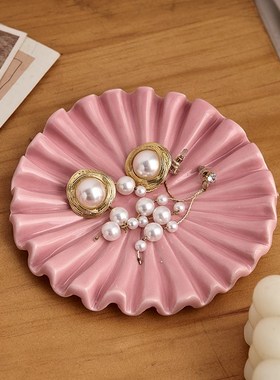 欧式陶瓷首饰托盘摆件珠宝收纳盘桌面玄关钥匙收纳装饰品