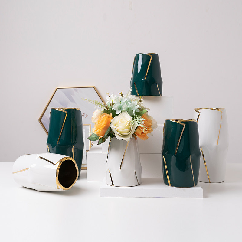 暖色陶瓷花瓶摆件 室内客厅餐桌插花干花装饰品容器软,家居饰品,花瓶,淘宝优惠券,粉丝福利购,淘宝优惠卷