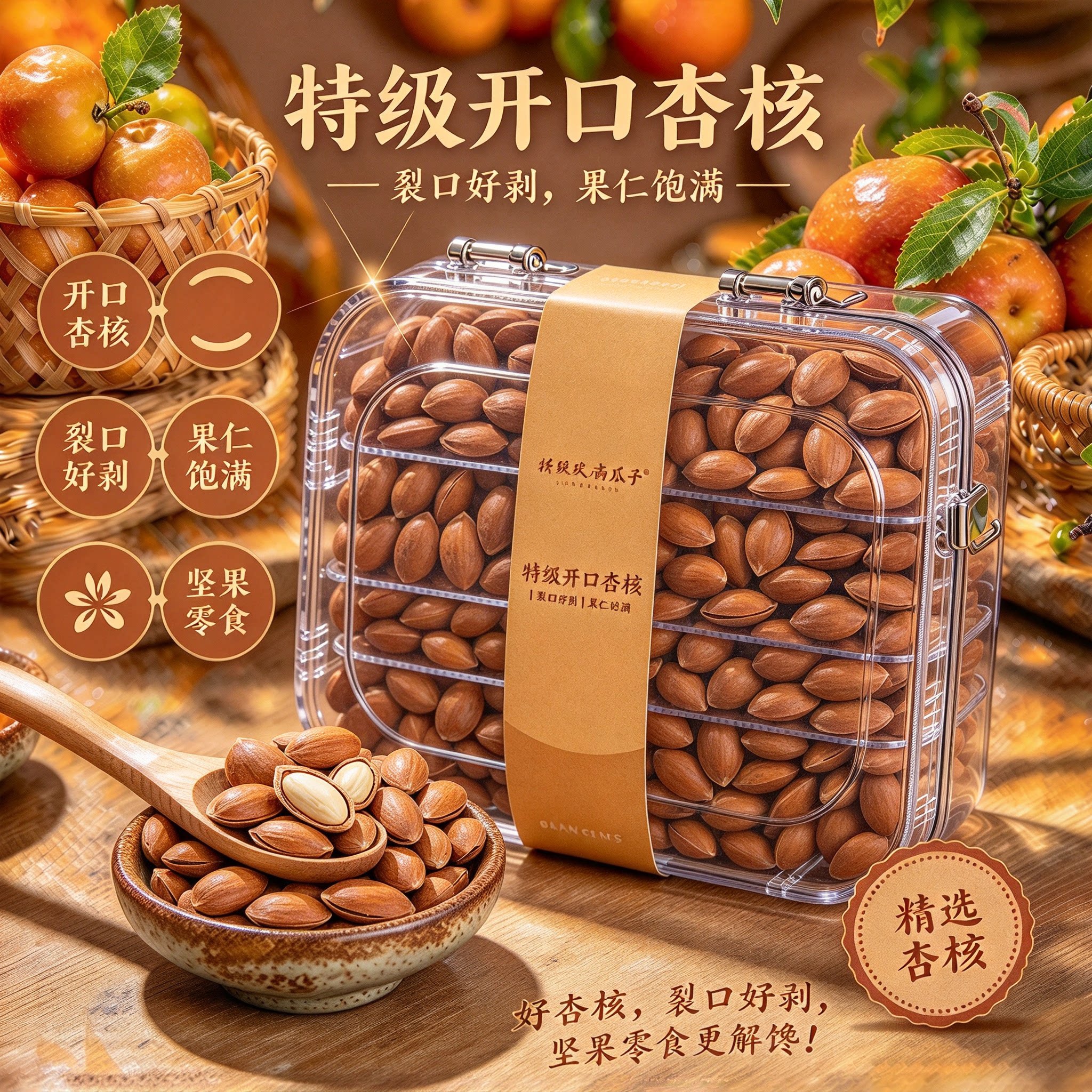 新货奶香开口手剥巴旦木500g