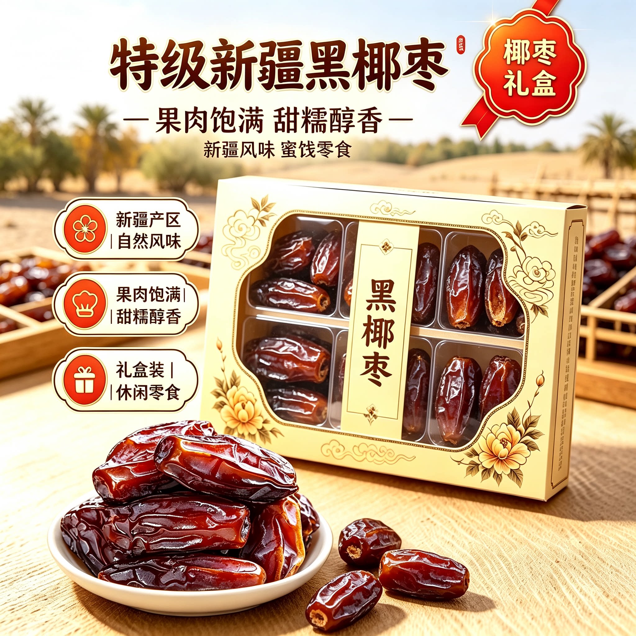 新疆正宗黑椰枣原味大蜜饯