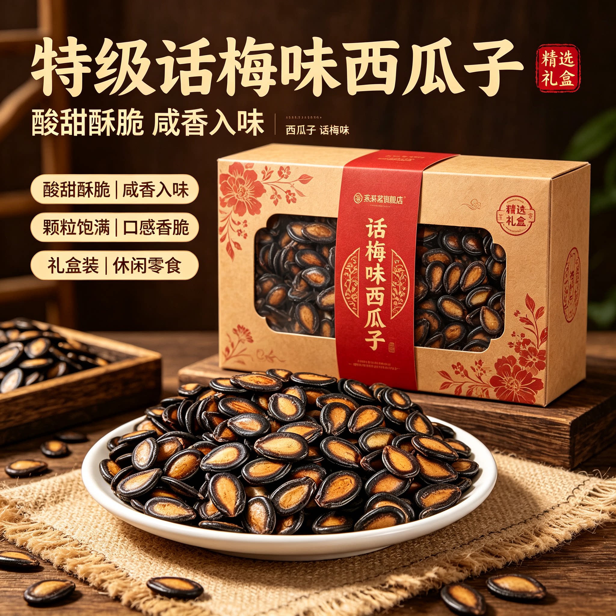 话梅味新疆黑美人西瓜子新货手剥