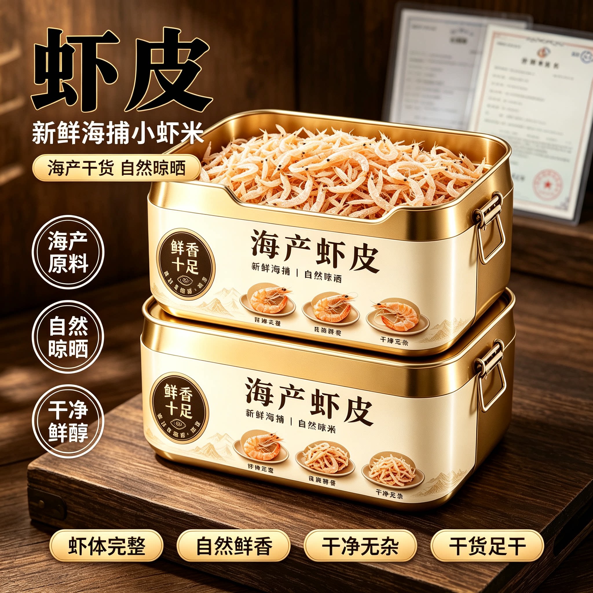 无盐淡干特级虾皮无添加即食补钙