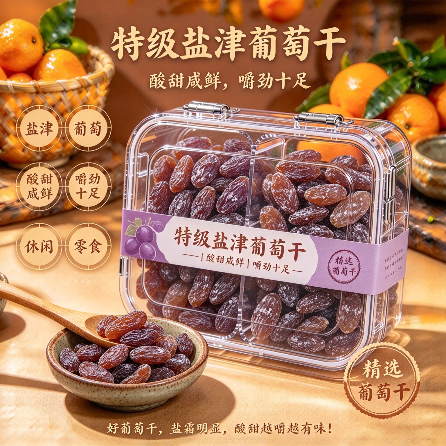 盐津无核葡萄干大颗粒免洗即食