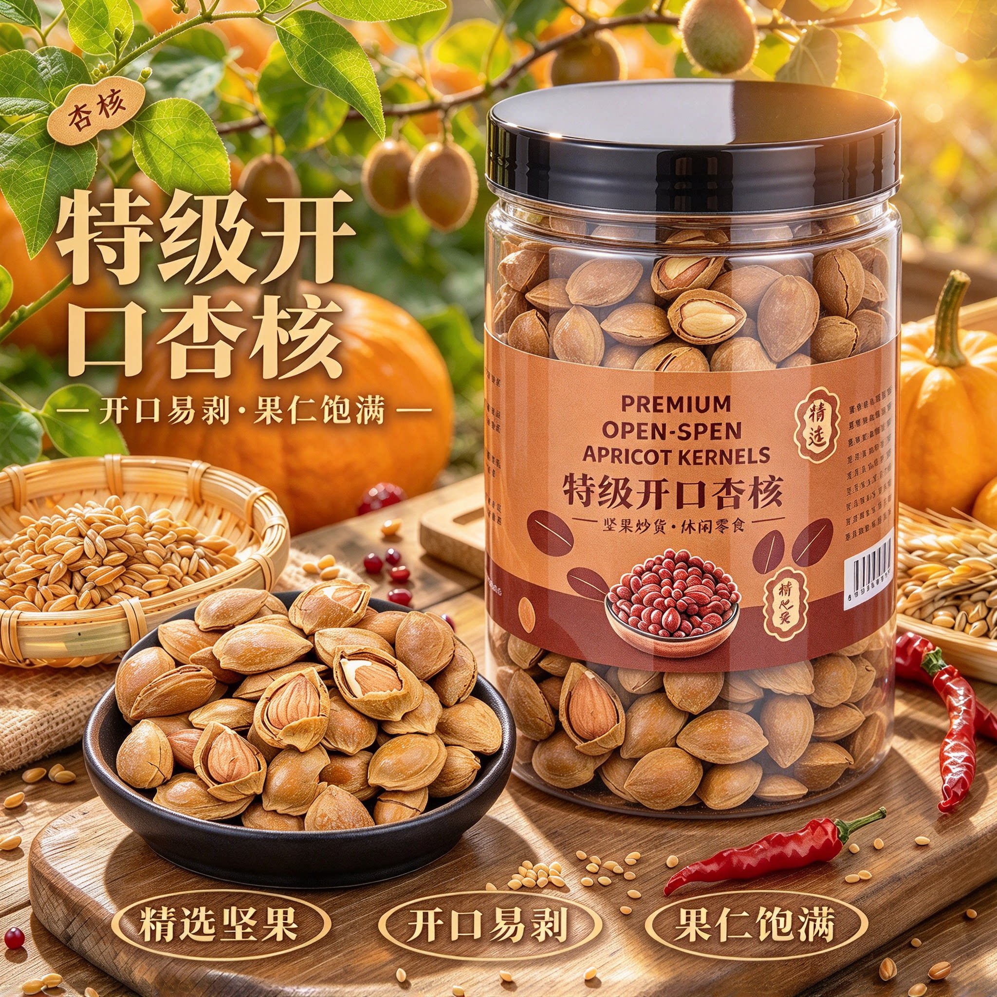 新货奶香开口手剥巴旦木500g