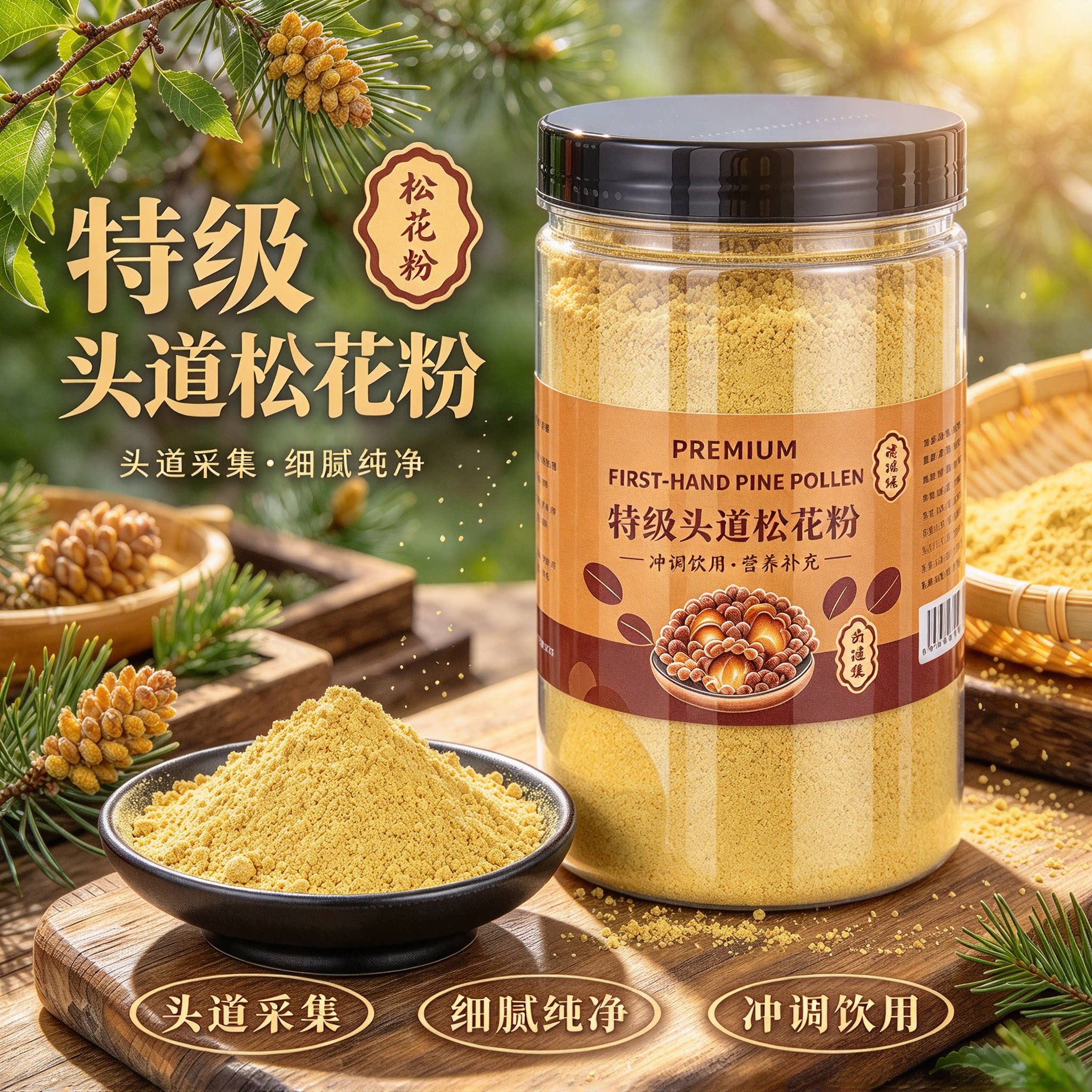云南野生头道破壁松花粉纯天然