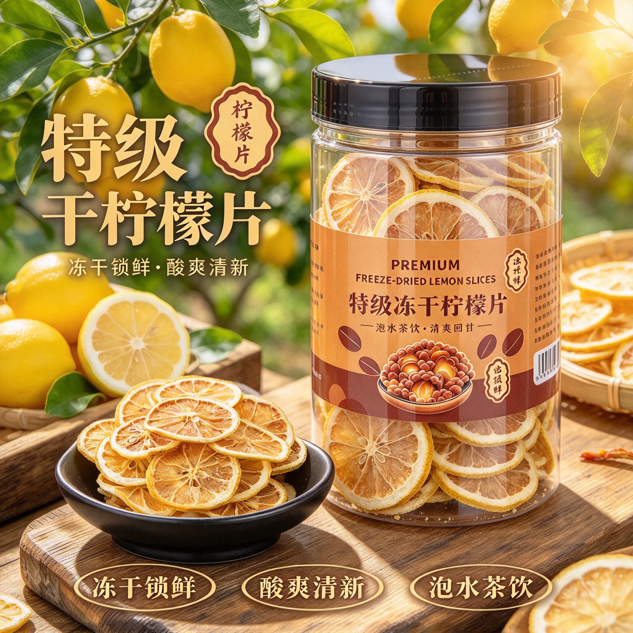 无糖无添加特级冻干柠檬片泡茶