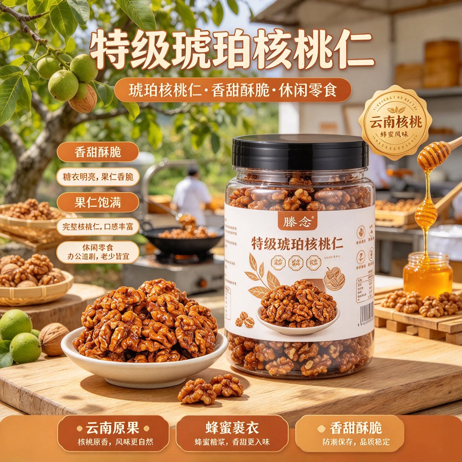 琥珀核桃仁新货无添加烘焙专用