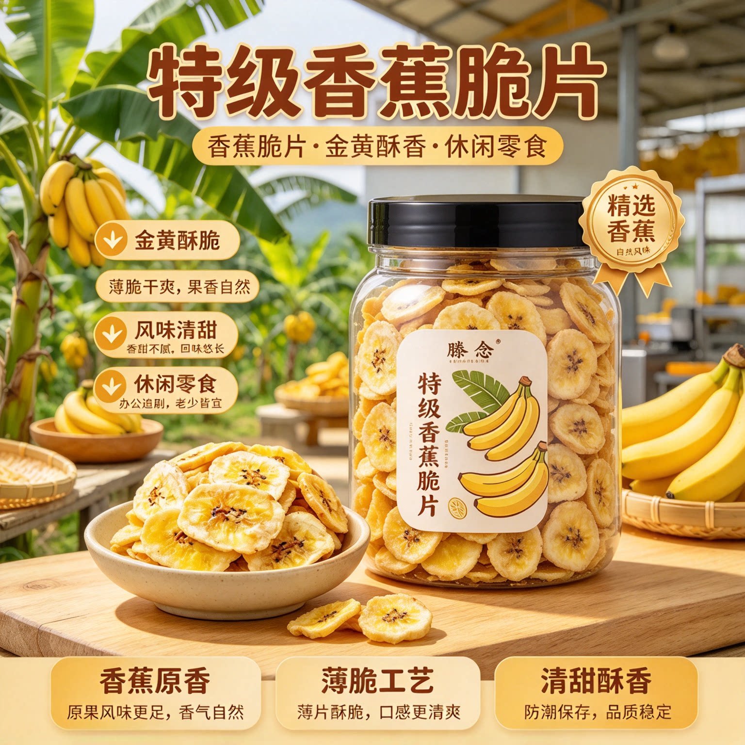 香脆香蕉干片500g菲律宾泰国