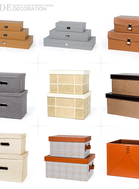 意式轻奢样板间衣帽间衣柜全屋定制展厅衣橱收纳盒箱格子软装摆件