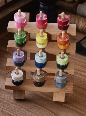 实木折叠缝纫线架子 桌面收纳大线轴宝塔线架家用梭芯架子线卷架