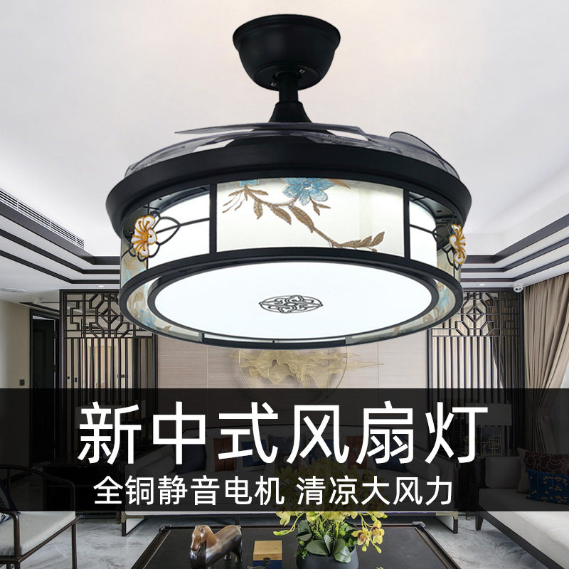 新中式风扇吊灯中国风家用客厅卧室餐厅变频静音