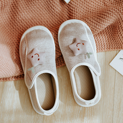 月子鞋秋冬季十月份11包跟厚底居家棉拖鞋女可爱秋天室内产后拖鞋