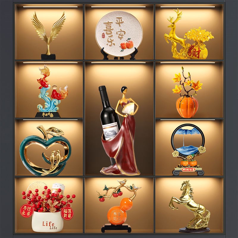 酒柜客厅2025新款摆件家居客厅电视柜展示柜装饰品高端大气上档次