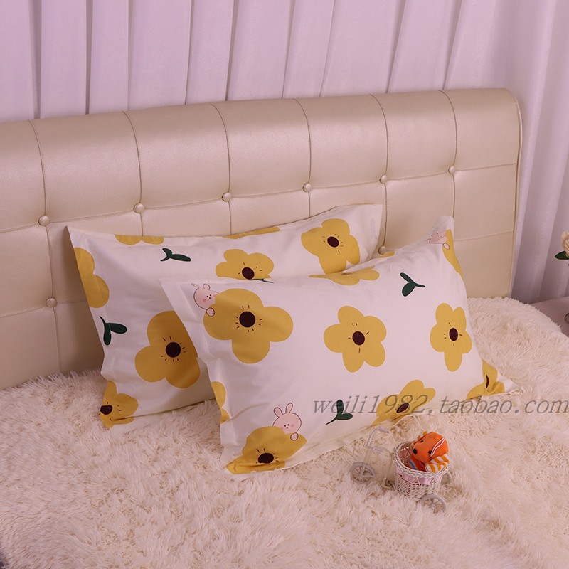 枕套100全棉枕头套一对装48cm*74cm单双人家用枕芯套