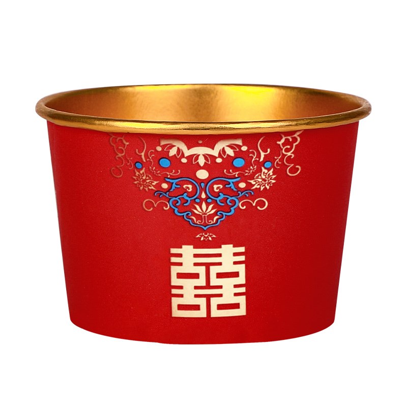 一次性碗结婚碗筷套装纸碗加厚喜碗婚宴婚礼餐具纸杯婚庆用品大全