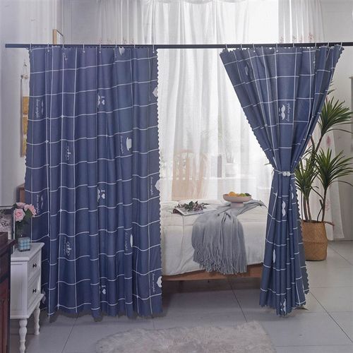 遮光床帘加高家用双人床遮挡布客厅卧室隔挡帘子半截学生宿舍