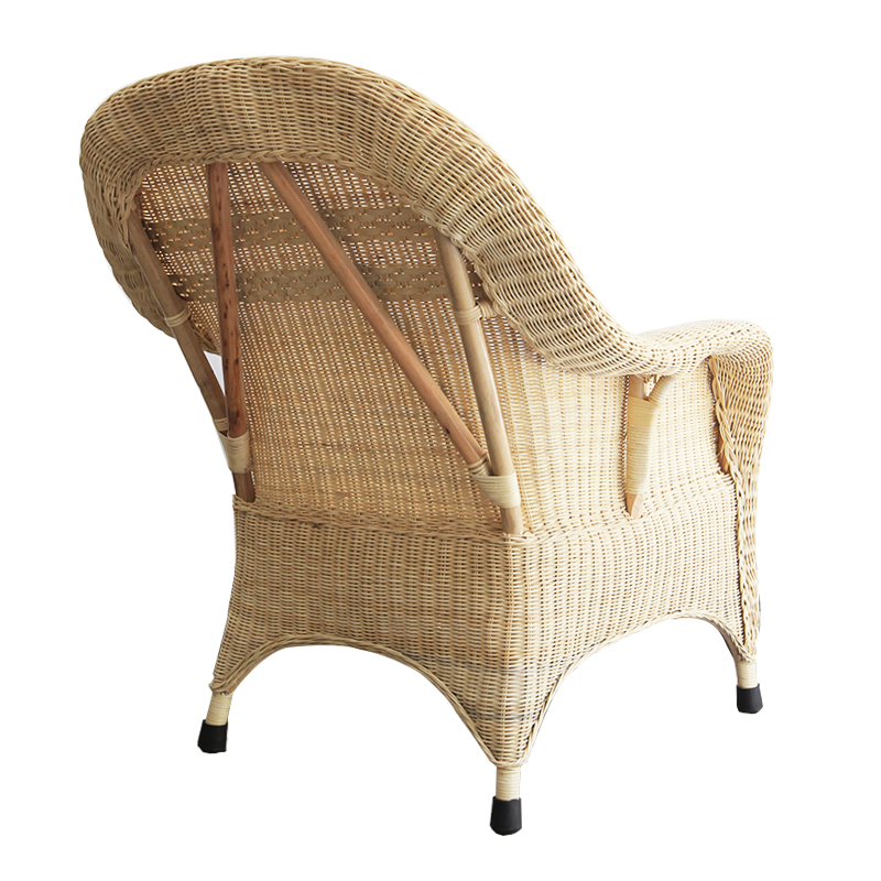 天然藤编沙发椅 家用客厅老人藤椅休闲单人高靠背户外会客真藤