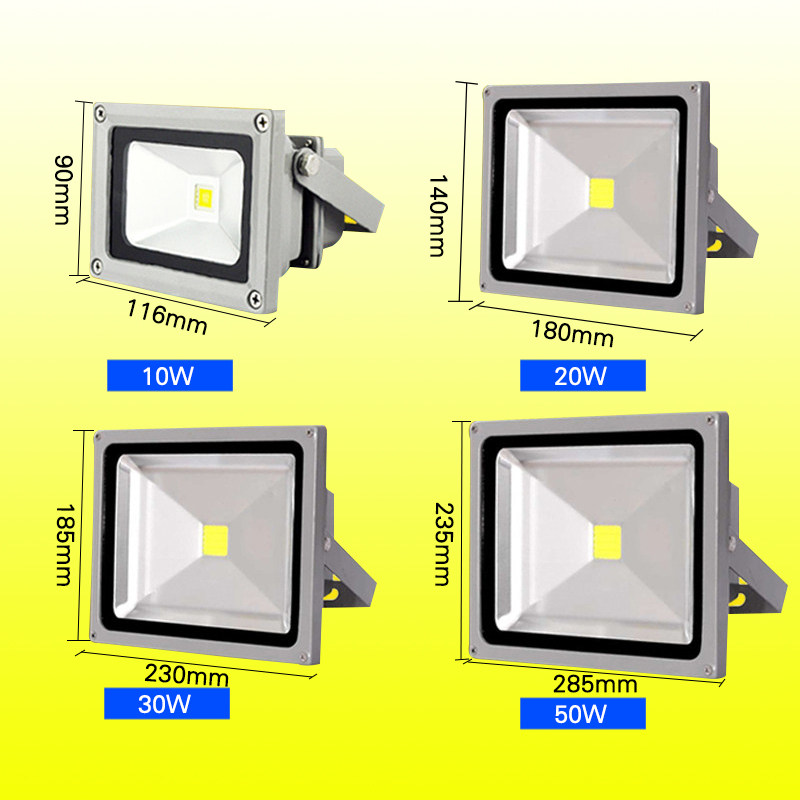 LED投光灯100W户外室外灯泛光灯防水广告灯20W30W50W400W投射灯瓦
