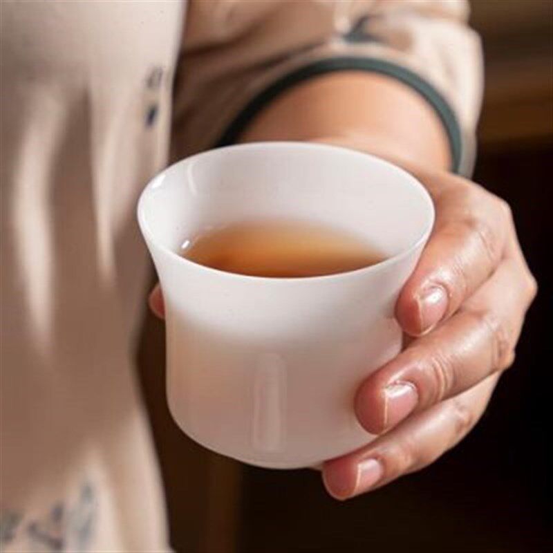 流影  冰f种玉瓷盖碗茶具套装德化白瓷功夫茶具整套家用办