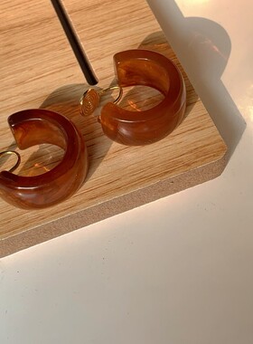 一颗焦糖秋冬圈圈蚊香盘耳夹无耳洞女耳环秋冬复古耳饰港风