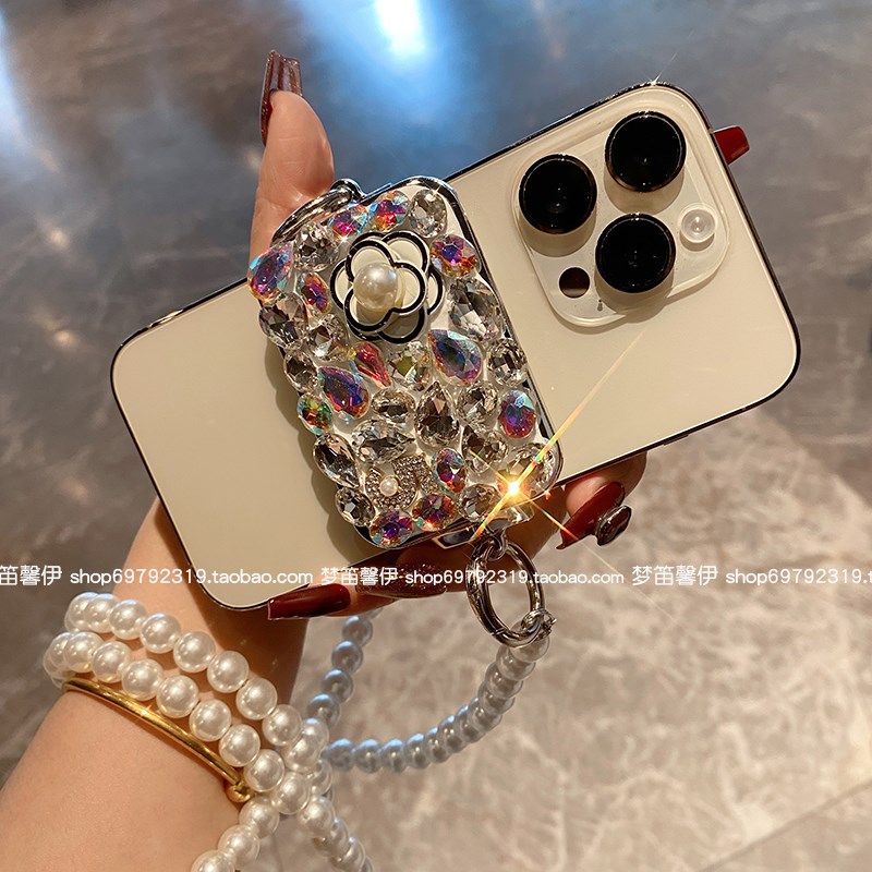 手机挂绳斜挎背夹小众高级感水钻背带挂脖防丢金属手机夹链挂件新,3C数码配件,手机挂件/手机链,淘宝优惠券,粉丝福利购,淘宝优惠卷