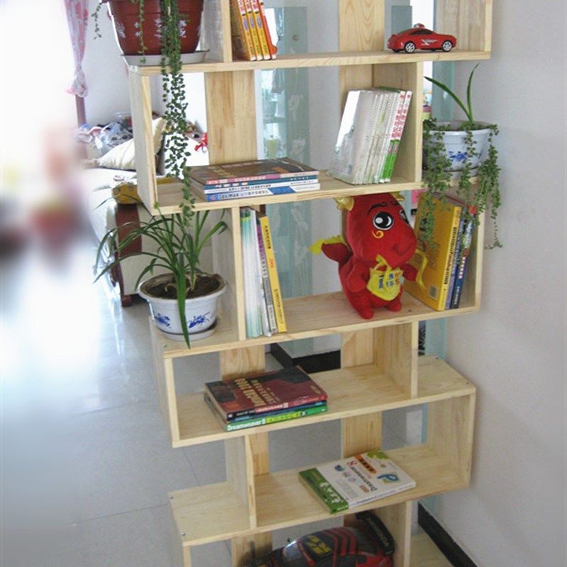 松木创意简约儿童办公室书架置物架展示书柜实木书桌高低多层书架,住宅家具,书架,淘宝优惠券,粉丝福利购,淘宝优惠卷