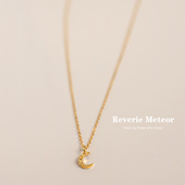 月亮吊坠女秋冬锁骨链14K金项链女简约时尚 日常通勤百搭精致小巧