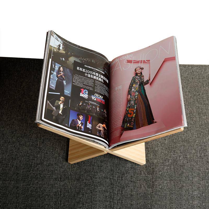 木质翻书陈列架杂志透明书架桌面宣传展示架高档展会书托摆台架