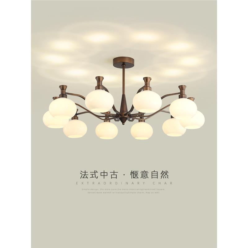 客厅吊灯中古南洋风轻奢新款玻璃设计师法式美式复古田园大厅主灯