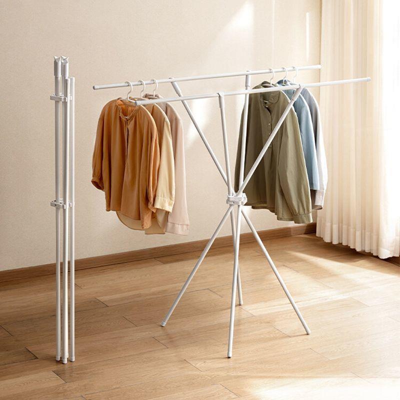 晾衣架室内家用阳台落地折叠卧室挂衣架小户型双杆凉晒宿舍免安装